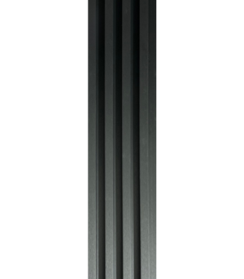 3D letvice za zid mat crne boje - dekorativni WPC zidni panel 2.8x0.16m