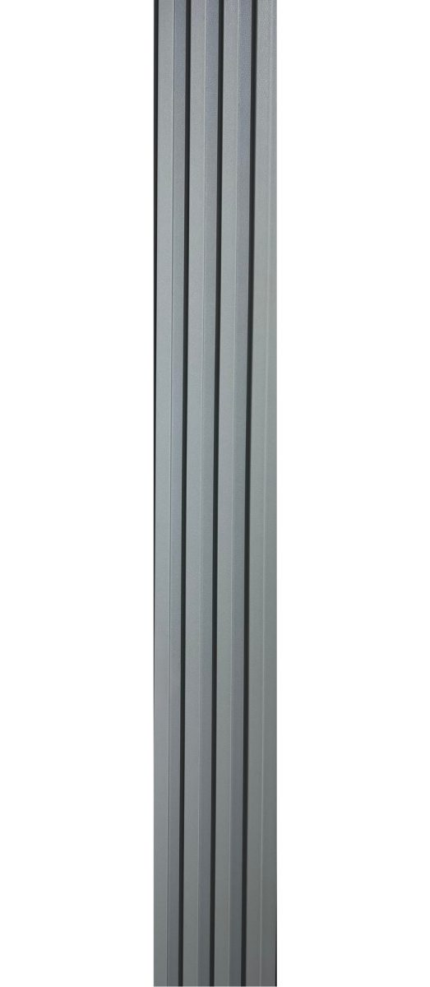 3D letvice za zid sive boje Graphite - dekorativni WPC zidni panel 2.8x0.16m